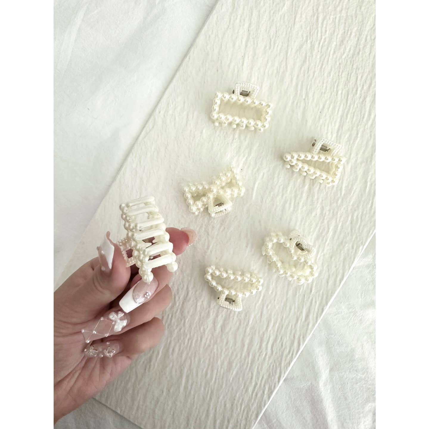 Assorted Graceful Pearl-Embellished Hair Claw (DARCY) for wholesale on Faire3