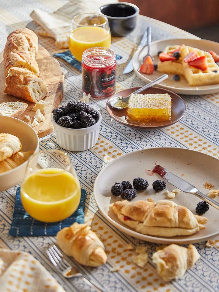 Graphic Block Print Tablecloth for wholesale by Anchal