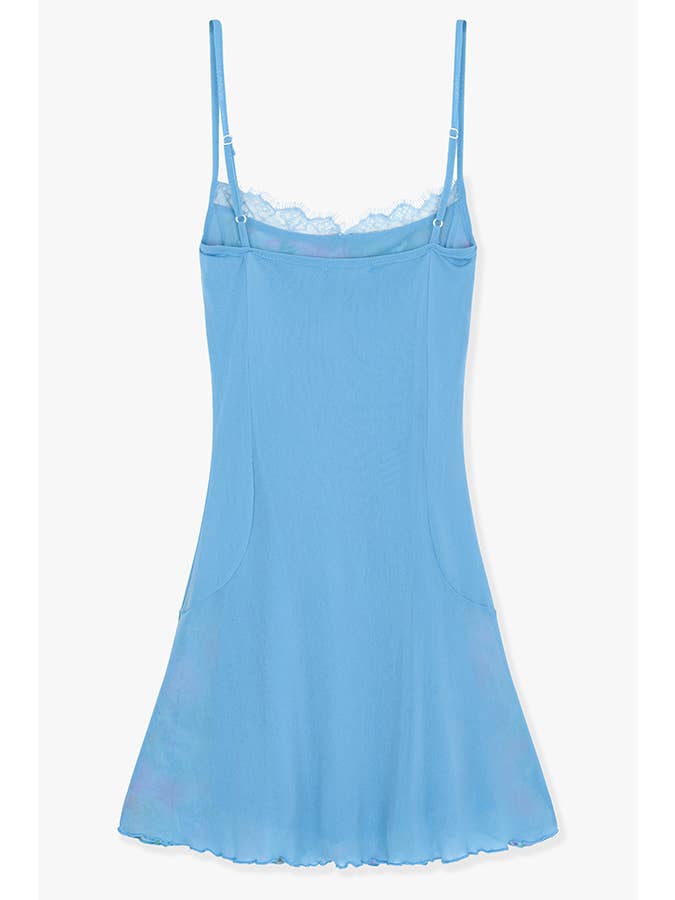 Blue FLOWER PRINTED COLOR BLOCK CAMI DRESS for wholesale on Faire