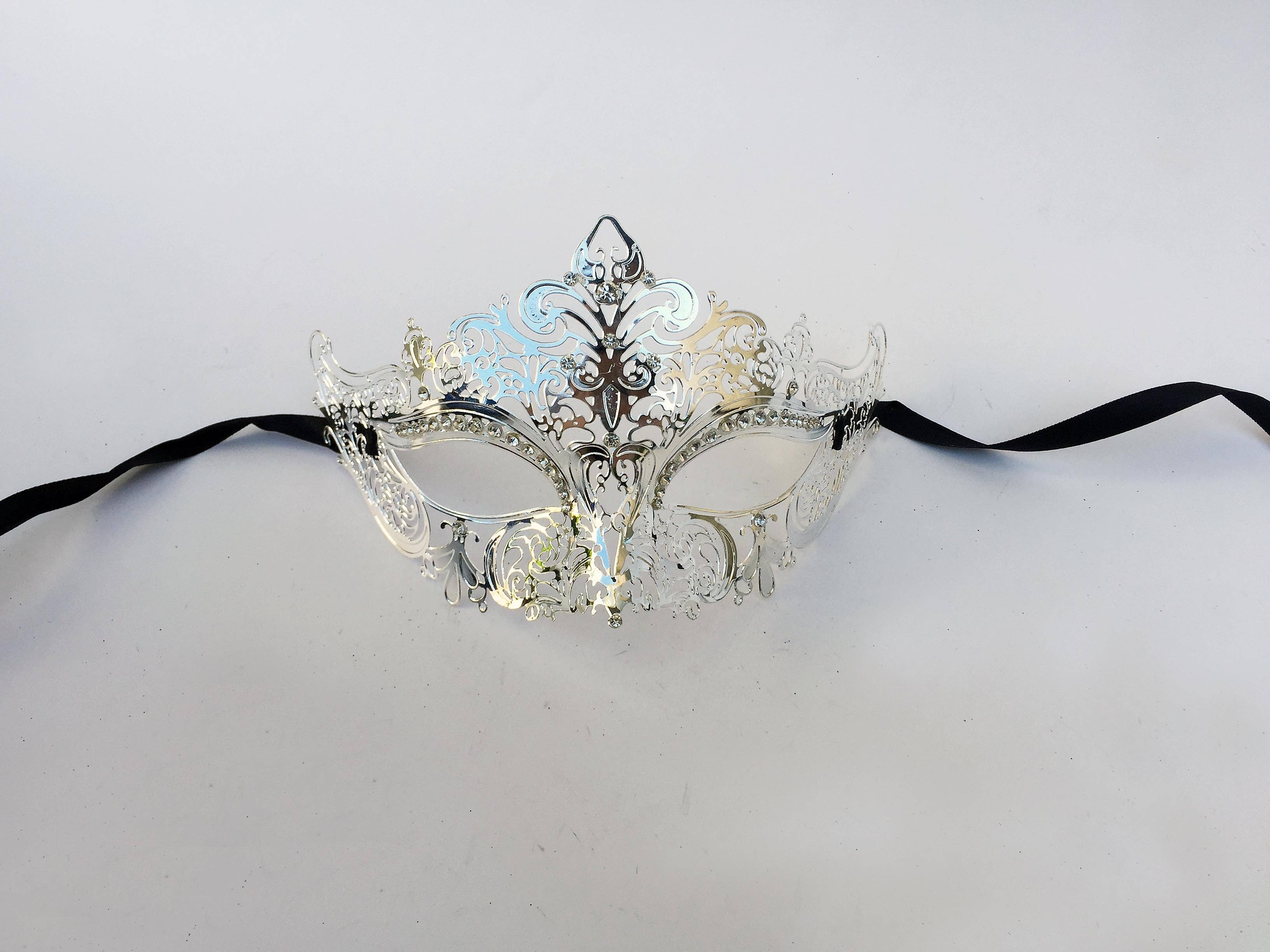 Mardi Gras Creations - Wholesale Costume - Unisex - Whimsical Metal Laser Cut Mask With Fleur De Lis5