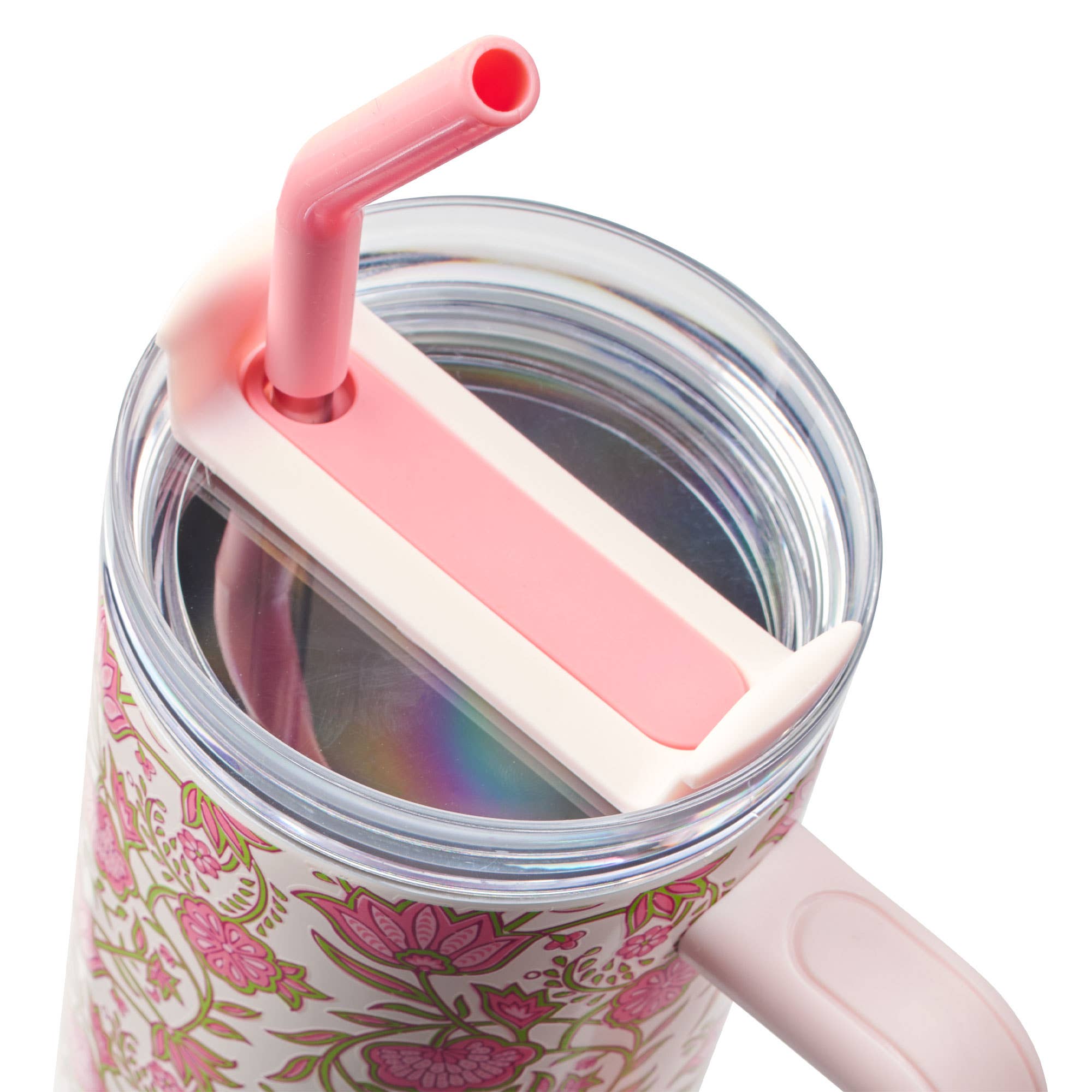 Christian Art Gifts - Wholesale Insulated Mug/Tumbler - Tumbler w/straw SS Pink Be Still Ps. 46:103