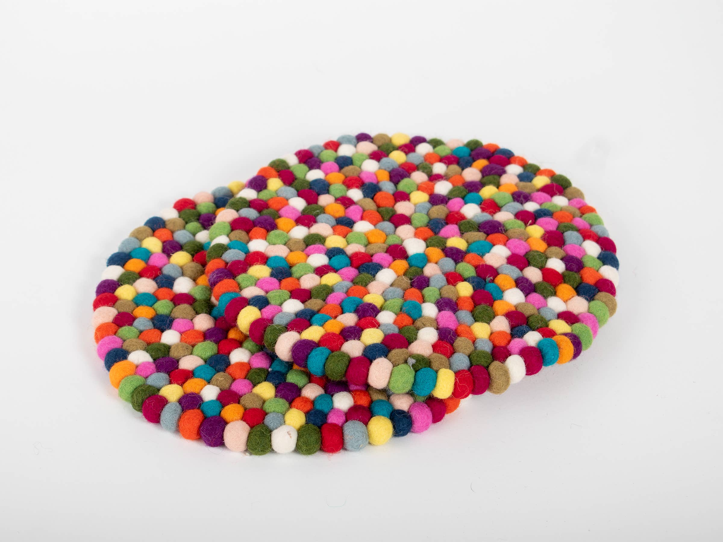 Reefelt – Base para tacho por atacado – Trivet de bola de feltro multicolorido - 9" redondo3