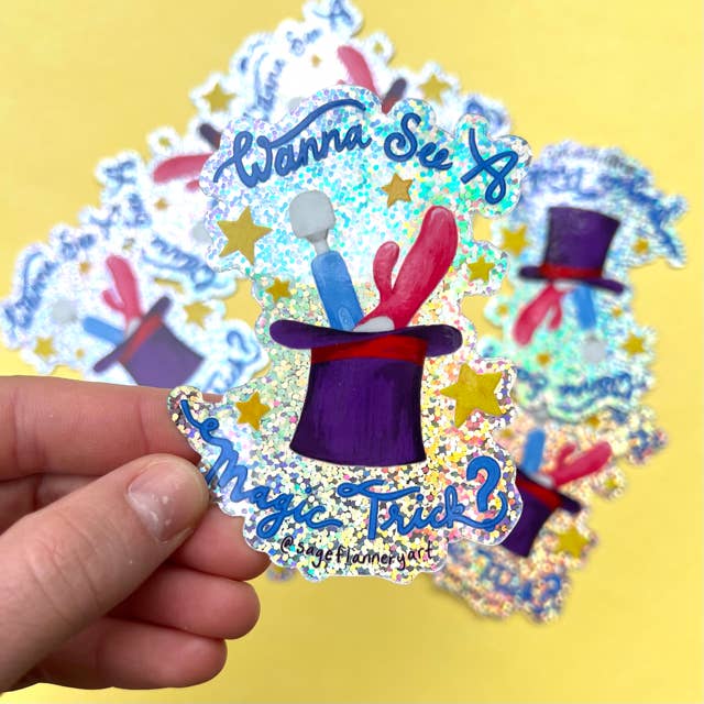 Magic Trick Sticker for wholesale by Sage Flannery Art