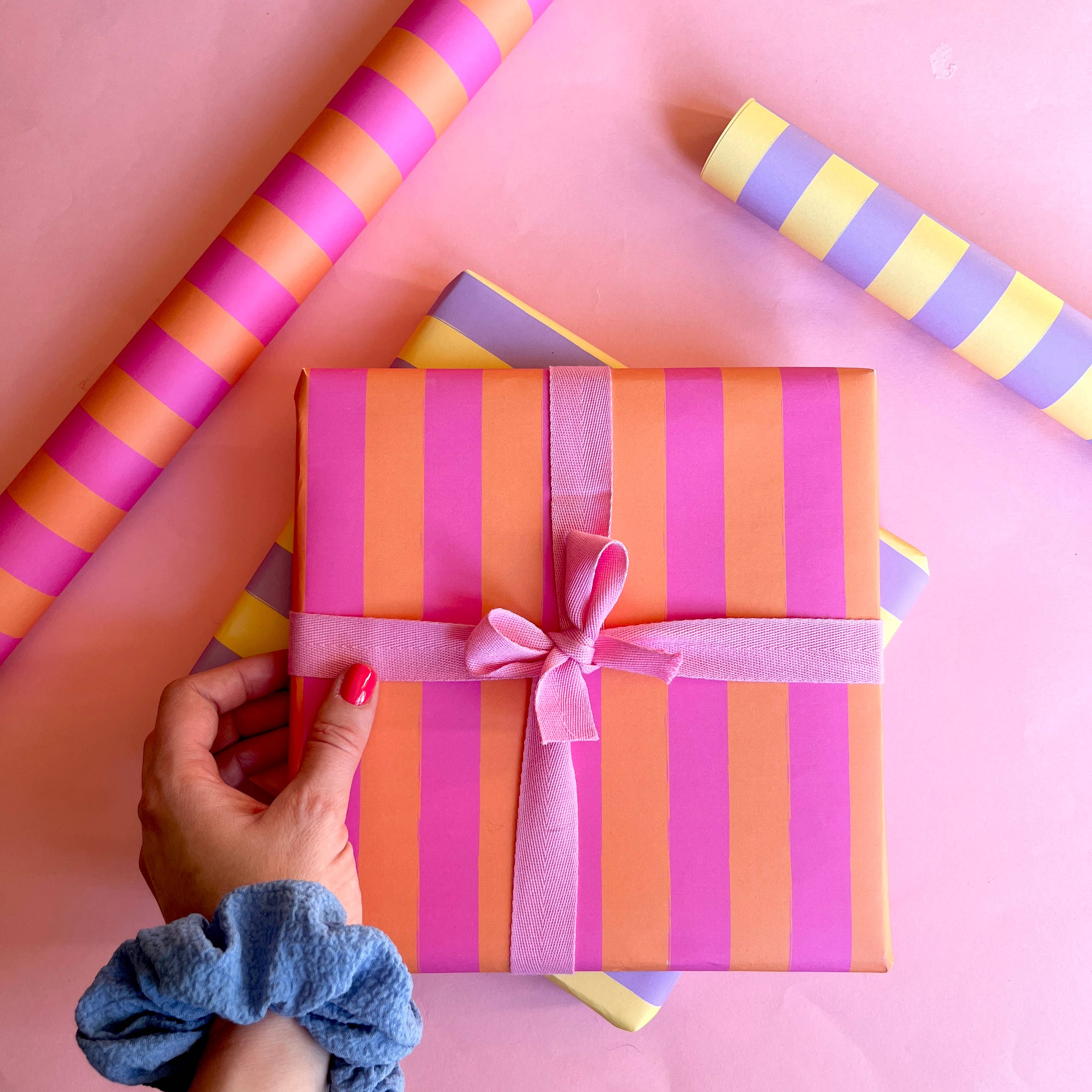 Heather Alstead Design Ltd – wholesale Flat wrap – Luxury Striped Wrapping Paper3