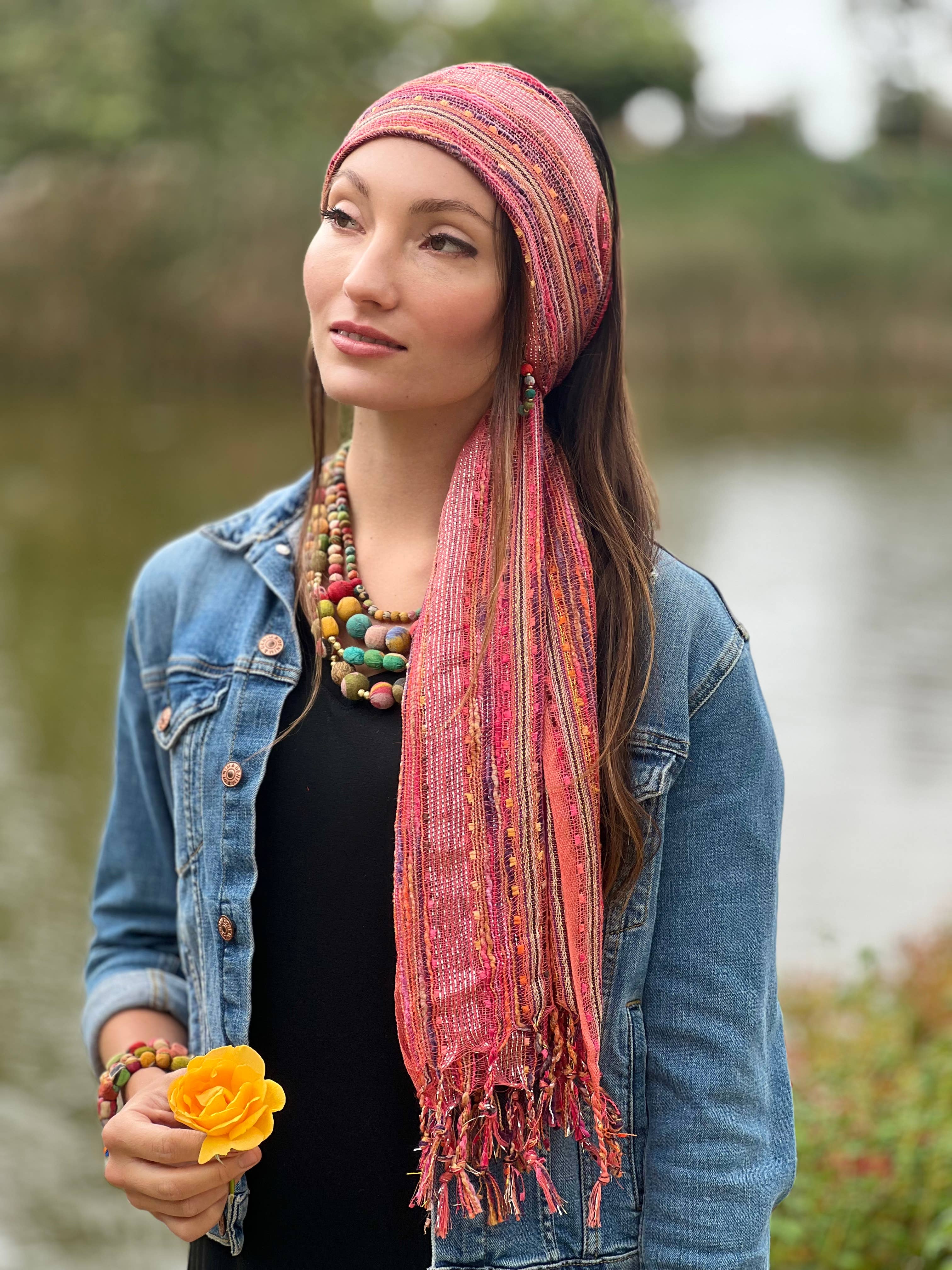 Humble Hilo – wholesale Scarf – Women's – Humble Hilo Multicolored Thread Artisan Scarf27