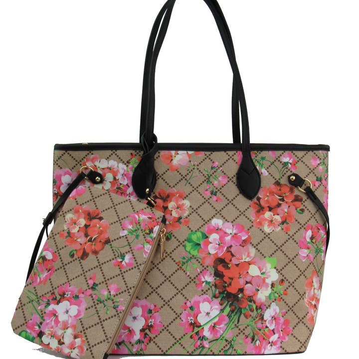AR New York - Wholesale Tote Bag - Women's - 7922D - Floral 2-In-1 Tote Handbag