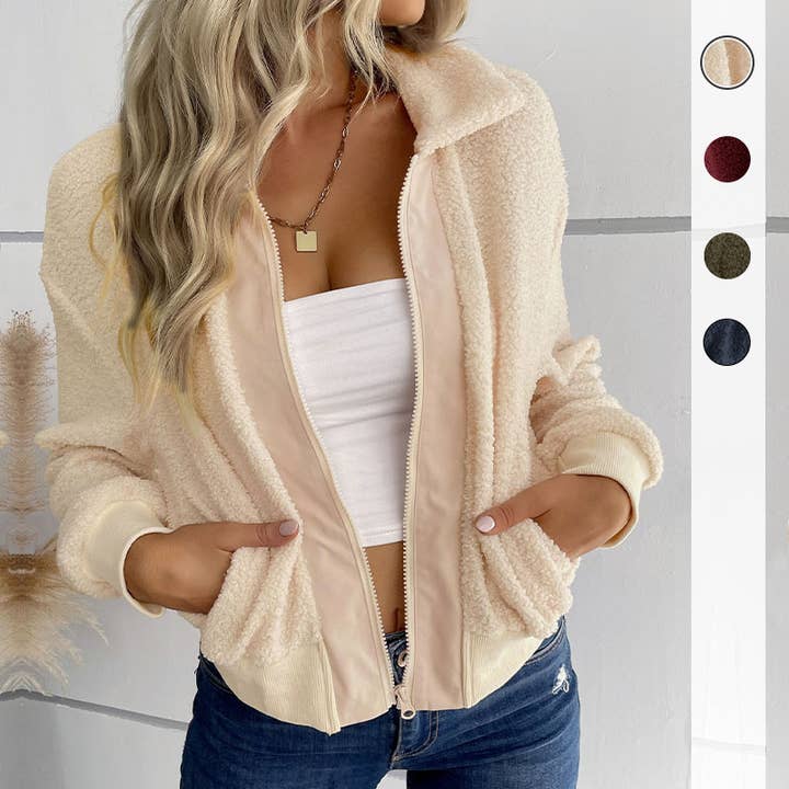 Afslappet jakke med krave og lynlås for engroshandel hos onatorobi