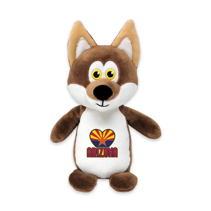 Squishy Coyote Plush Animal - Arizona Flag - 6" Tall for wholesale by The RGU Group
