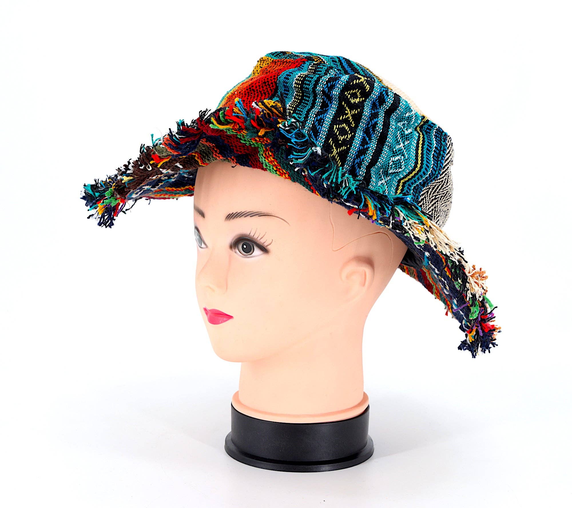 Himalaya Handmade – Chapéu de pescador - Mulher por atacado – Chapéu boêmio artesanal de retalhos hippie de cânhamo12