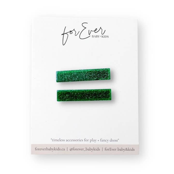 Purpurina verde//Set de clips de coleta para venta al por mayor de forEver baby+kids