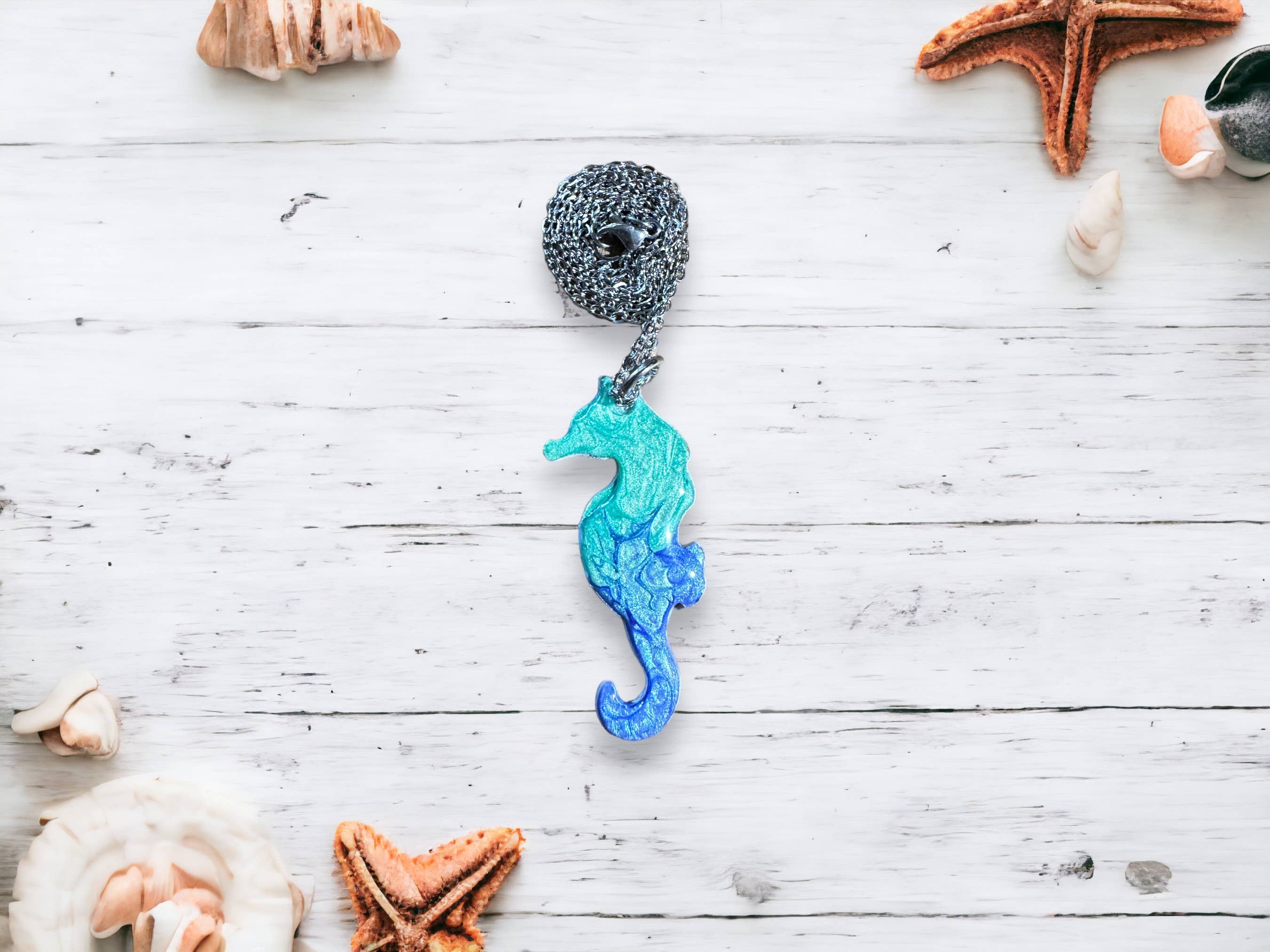 Three Dandelion Wishes - Wholesale Pendant/Charm Necklace - Hand Painted Seahorse Necklace9