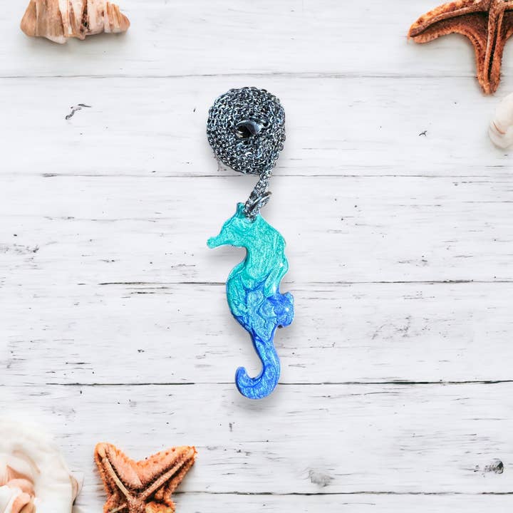 Three Dandelion Wishes - Wholesale Pendant/Charm Necklace - Hand Painted Seahorse Necklace9