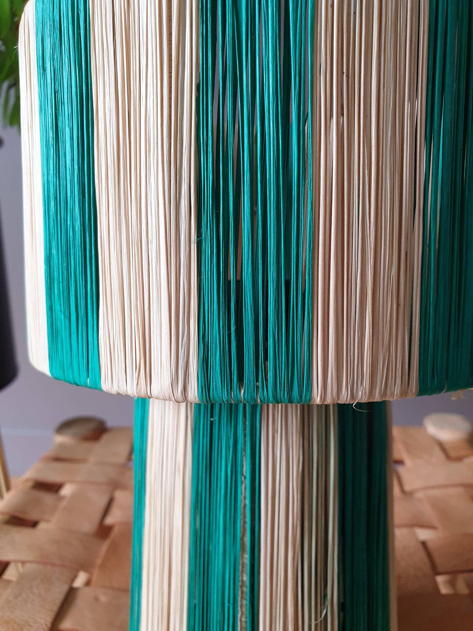 HandHappiness – wholesale Lampshade – Moroccan Raffia Table Lamp-Woven Raffia Table Lamp6