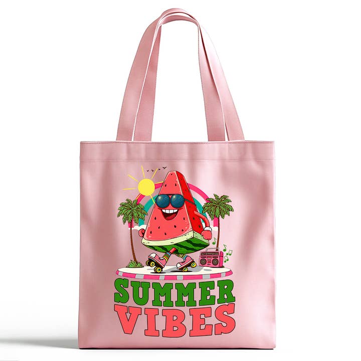 Summer Vibes Tote Bag, Retro Roller Skating 80s 90s Gifts for wholesale by Loftipop