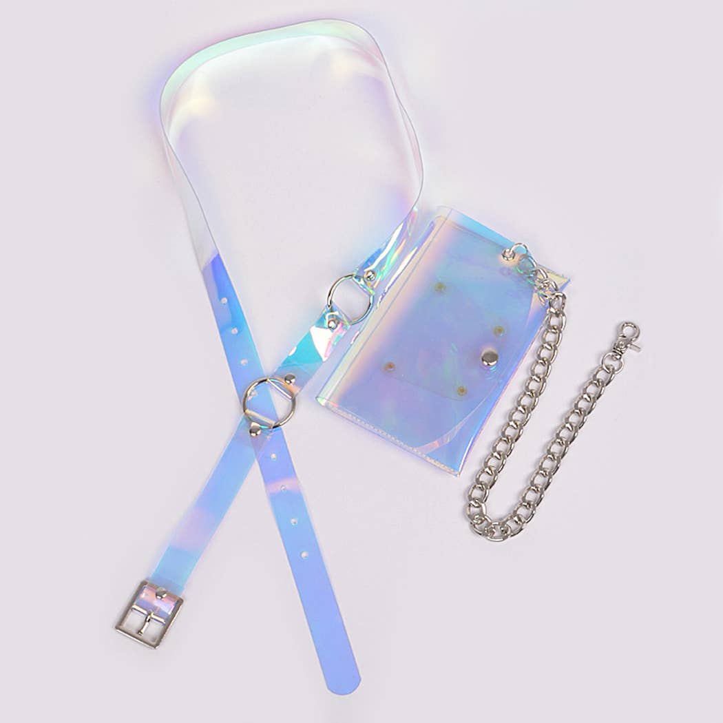 3AM BY H&D ACCESSORIES - Vente Sac ceinture – femme - Sac à bandoulière à chaîne à rabat à bouton unique4