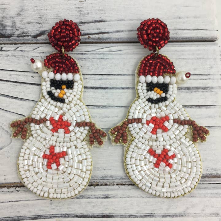 Bead sunglasses snowman earrings for wholesale by SongLily