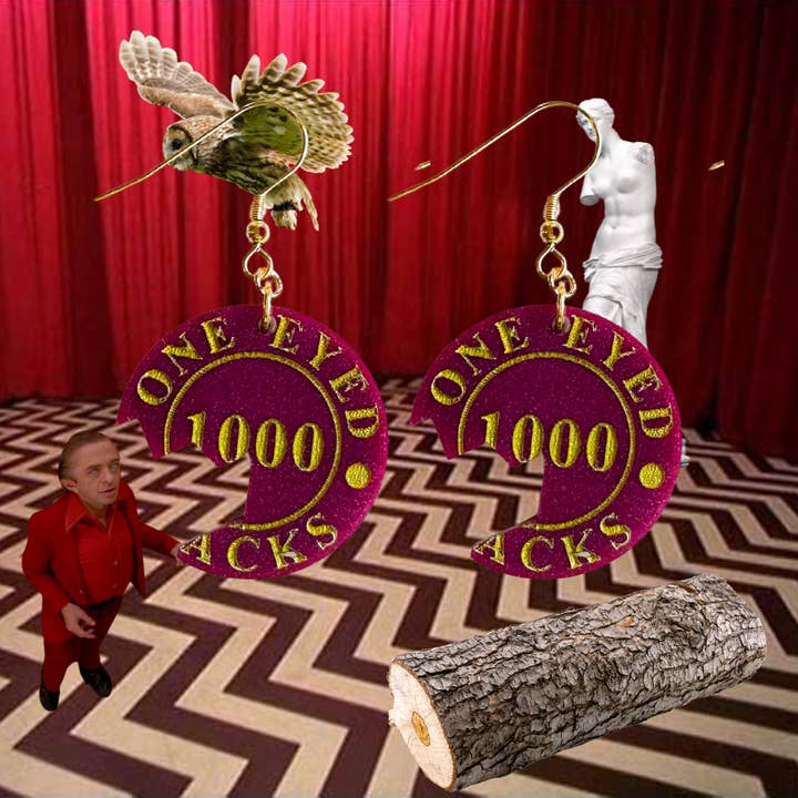 Brincos de Fichas de Poker One Eyed Jacks por atacado de The Big Happy Jewelry Co