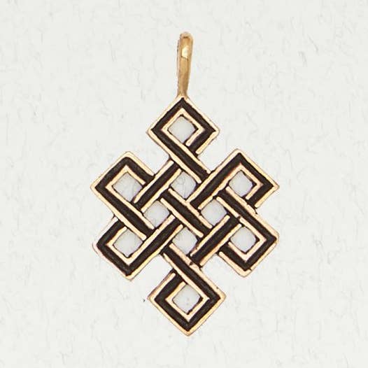 Buddhist Bronze Pendant Necklace - Eternity Knot for wholesale by Nirvana LLC