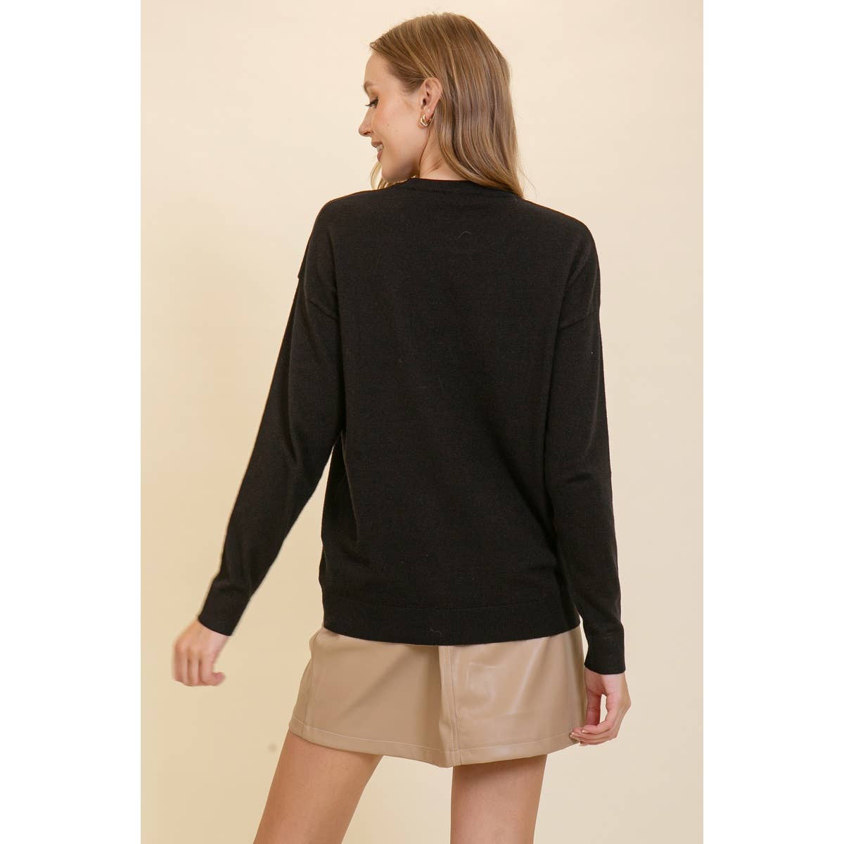 Blue Bunny Inc - Wholesale Knit Sweater - Women's - Playful HOWDY Stitched Sweater for Cozy Casual Style3