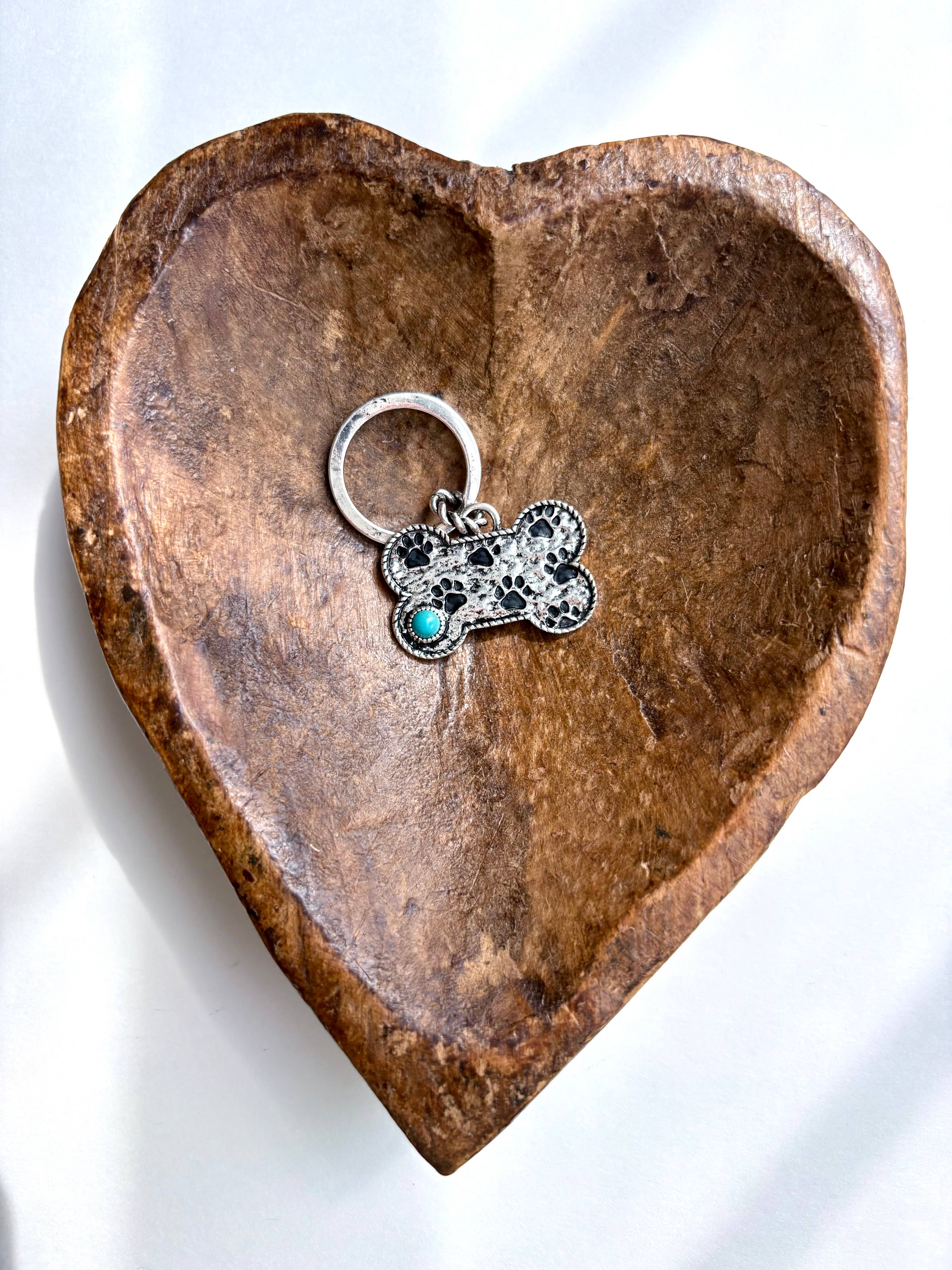 Boho Ranch Shop - Wholesale Keychain - Women's - Paw Printed Dog Bone Metal Pendant Keychain 4