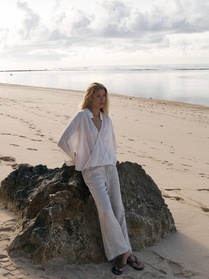 Sade Top - White Stripes for wholesale on Faire