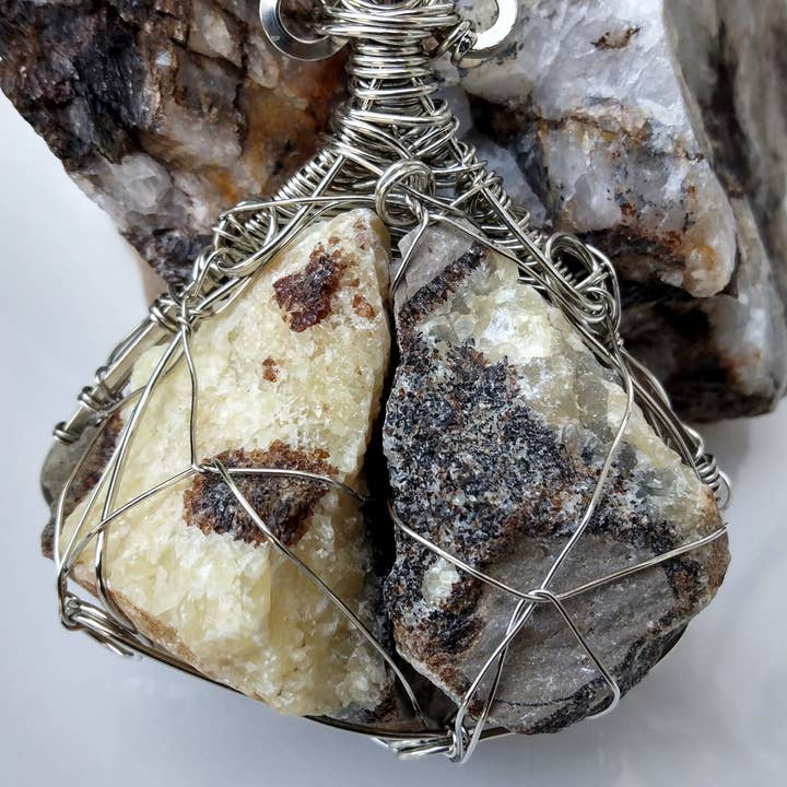 Septarian Kristal Nikkel Zilverdraad Gewikkelde Hanger voor wholesale door Norahz Boutique