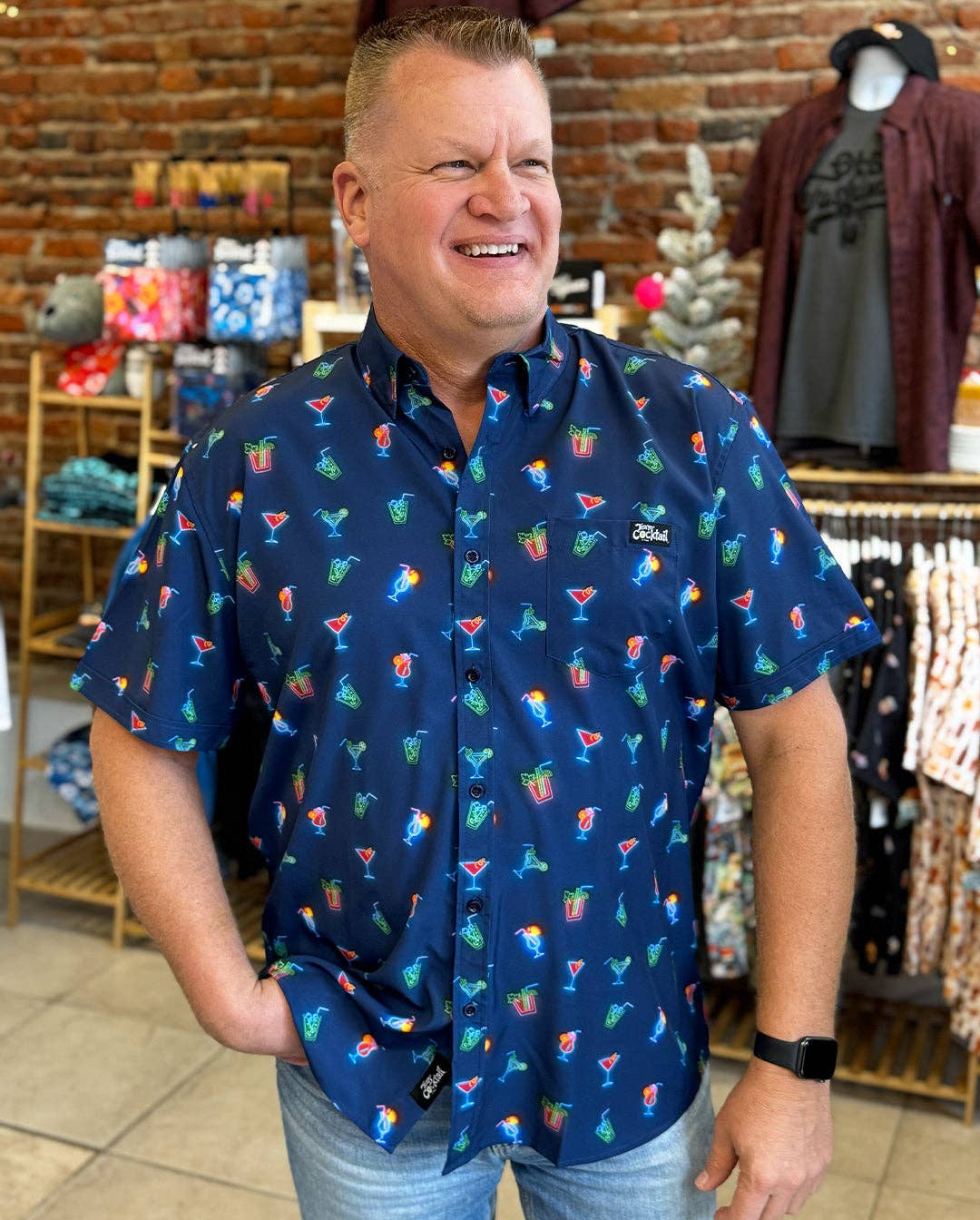 Team Cocktail - Wholesale Button Down Shirt - Unisex - Neon Cocktails Unisex Button Up Shirt2