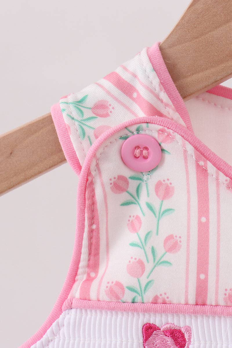 Mom & Co. - Venta al por mayor Peto - Bebés - Romper con volantes y nido de abeja de tulipanes florales3