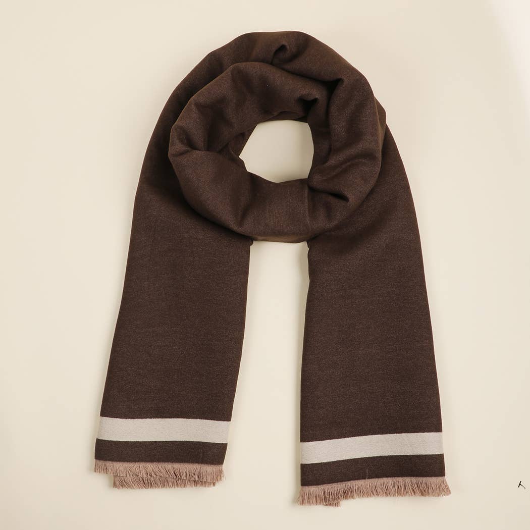 Fashion City - Wholesale Wrap - Women's - Reversible Oversized Border Cashmere Feel Shawl20