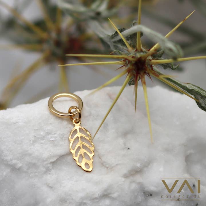 Charm “Cutout Leaf”, Hypoallergenic Stainless Steel for wholesale by Vai Collection
