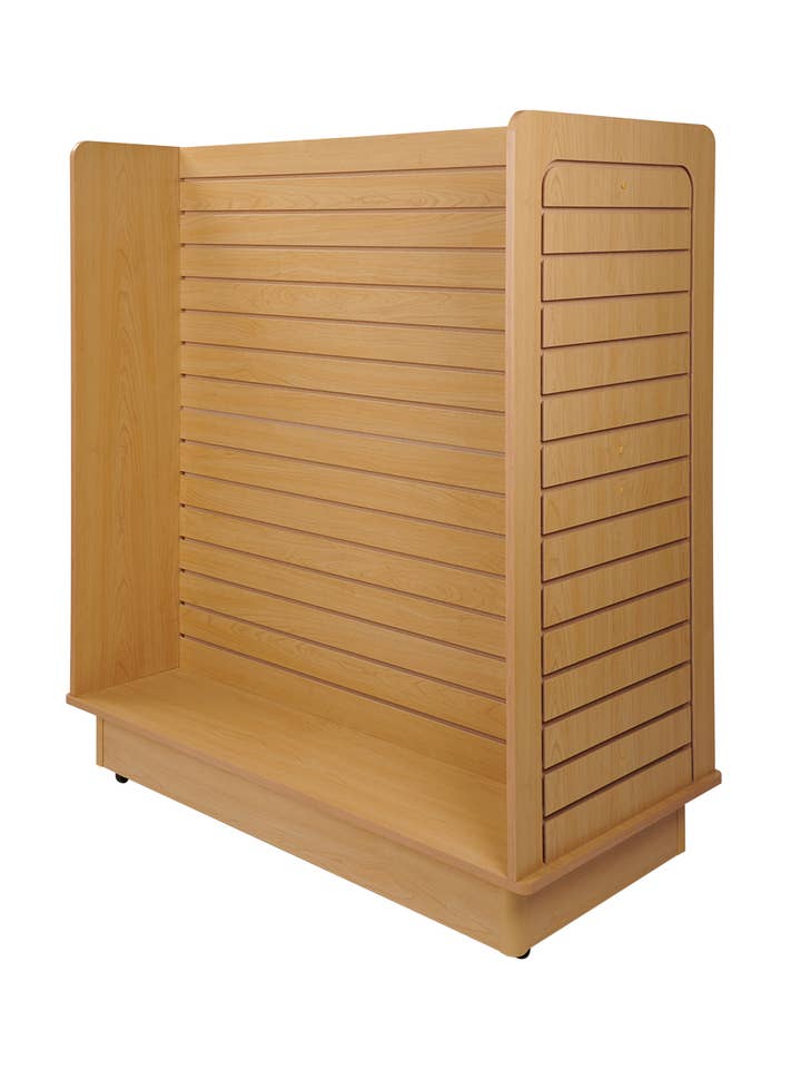 Maple Slatwall Gondola With Casters - 48''L x 24''W x 54''H for wholesale by Store Supply Warehouse