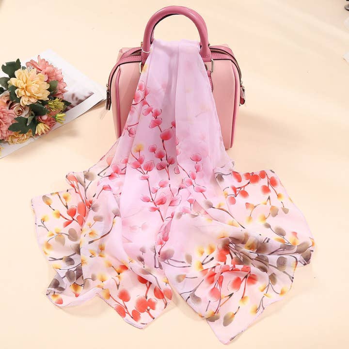 SALINA TRADING INC - Wholesale Scarf – Women's - Elegant Women Long Flower Printing Scarf13