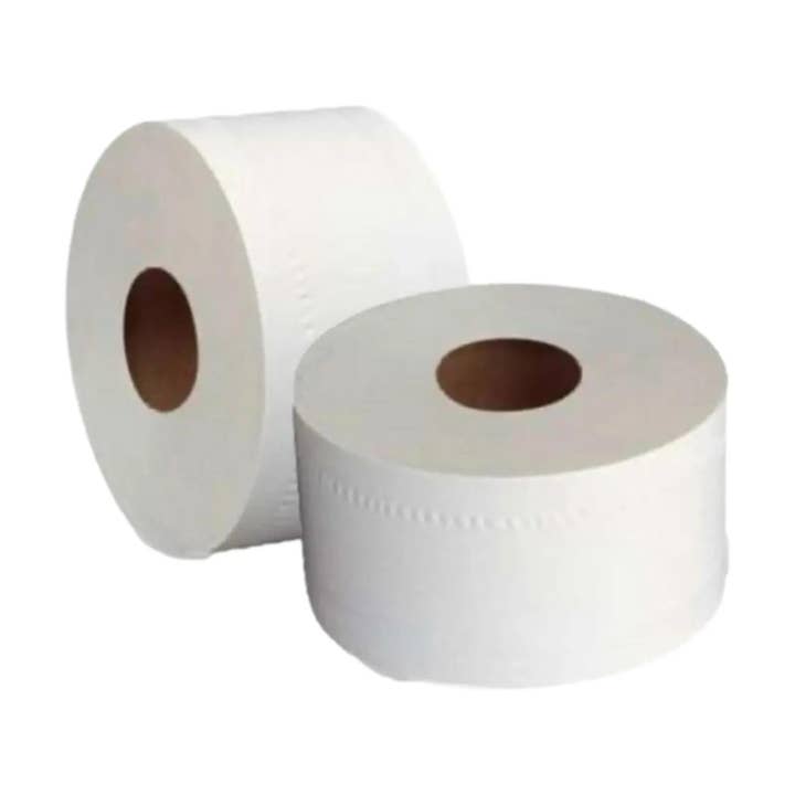 My Podologie - Wholesale Toilet Paper - White embossed toilet paper 2-ply - Mini Jumbo - 130 m - 12 Rolls