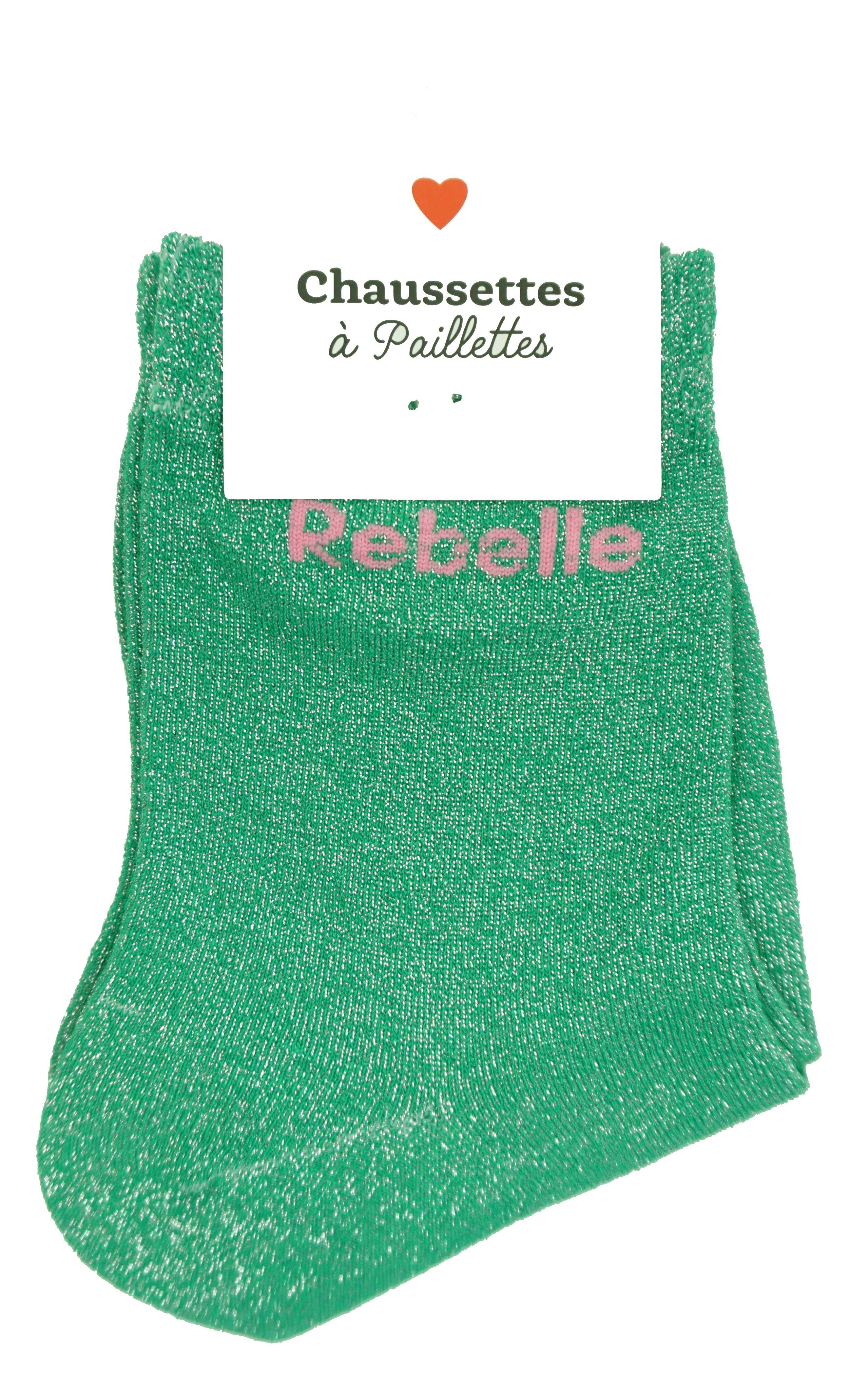 Anais - Vente Chaussettes – femme - Paire de chaussette à paillette message19