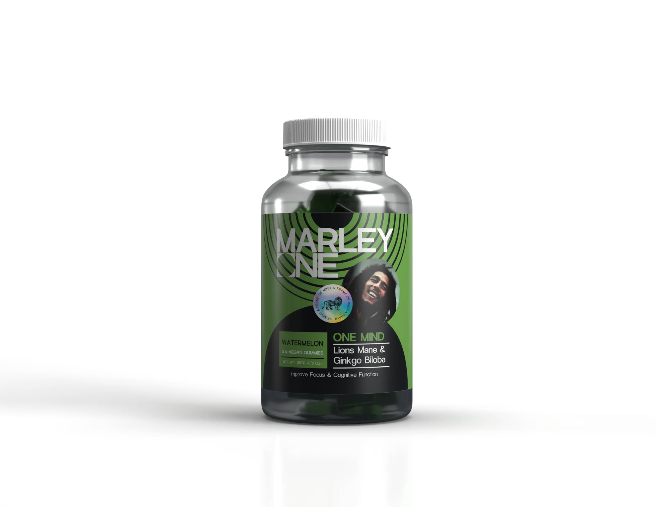Marley One – Großhandel Nahrungsergänzungsmittel/Vitamin zum Einnehmen – Löwenmähne & Ginkgo Biloba Gummibärchen (30 Stück) - 6er Pop-Box