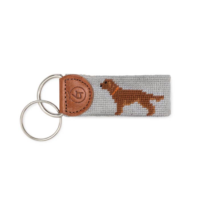Chocolate Lab Needlepoint Keychain for wholesale by Good Threads
