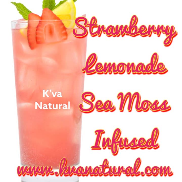 K'va Natural-Sea Moss Depot - Wholesale Wellness Juice/Tonic - (wholesale) Sea Moss Infused Strawberry Lemonade