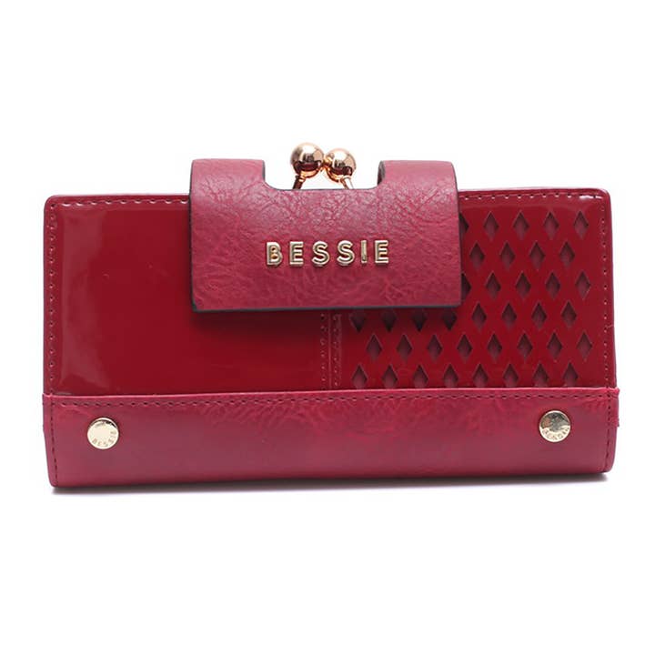 Bessie London - Wholesale Clutch Bag - Women's - Laser Cut Gold Metal Clasp Purse