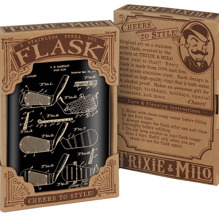 Lucky Jack - Wholesale Flask - Flask - Golf Club Diagram
