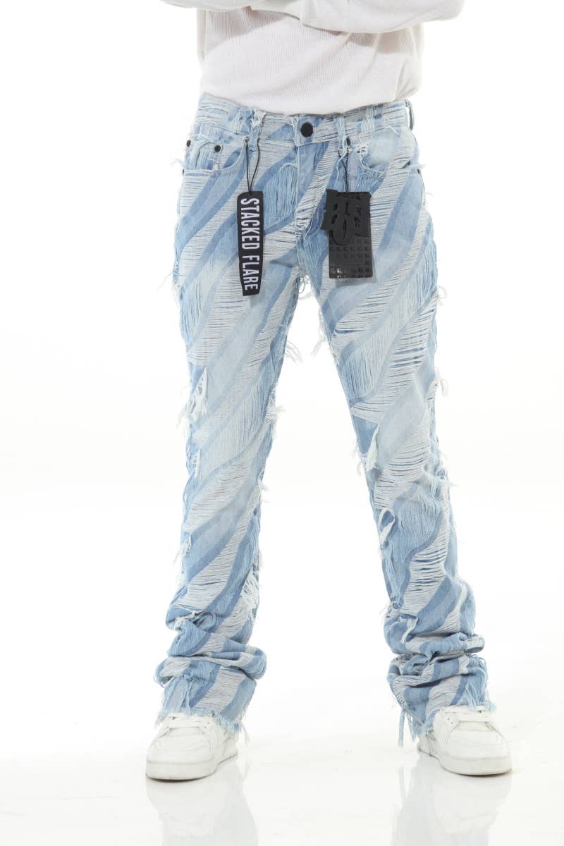 Stylo - Wholesale Jeans - Men's - Double Layered Cut and Sewn Stack Flare10