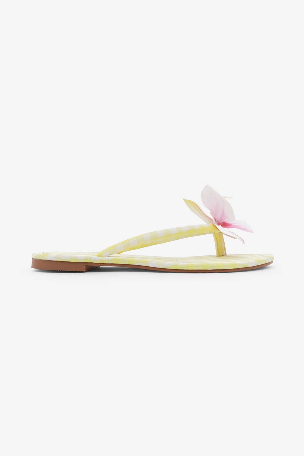 Lemonade Shoes - Wholesale Sandals - Women's - ASHBIE - SPRING '26 Gingham Flower Thong Sandal2