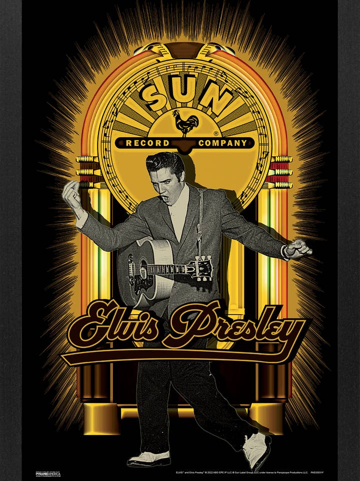 Sun Records - Elvis-Jukebox Framed Print for wholesale by Pyramid America