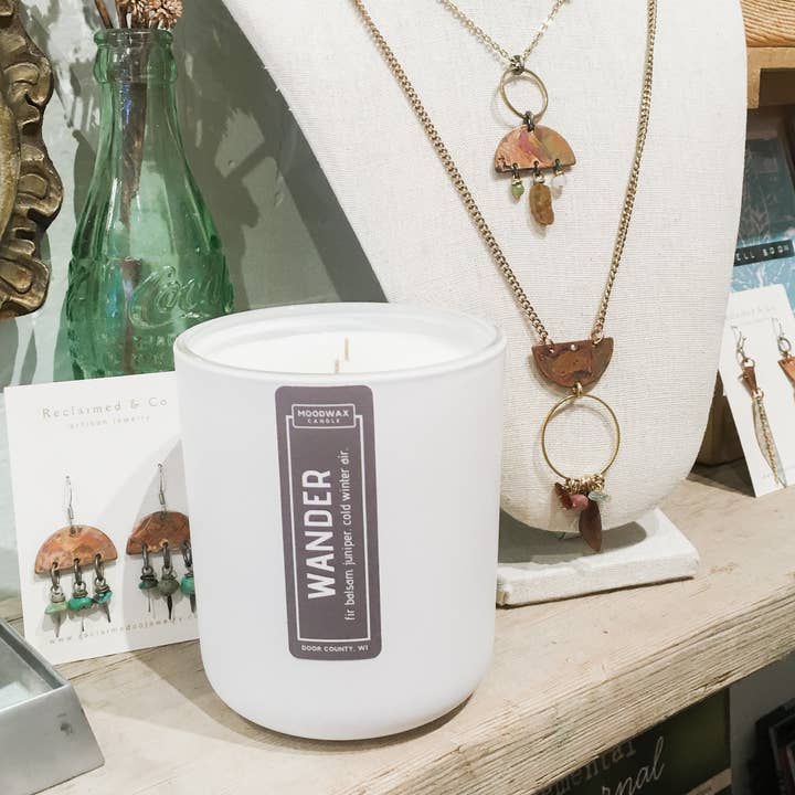 WANDER - Matte White Glass Vessel for wholesale by Moodwax Candle