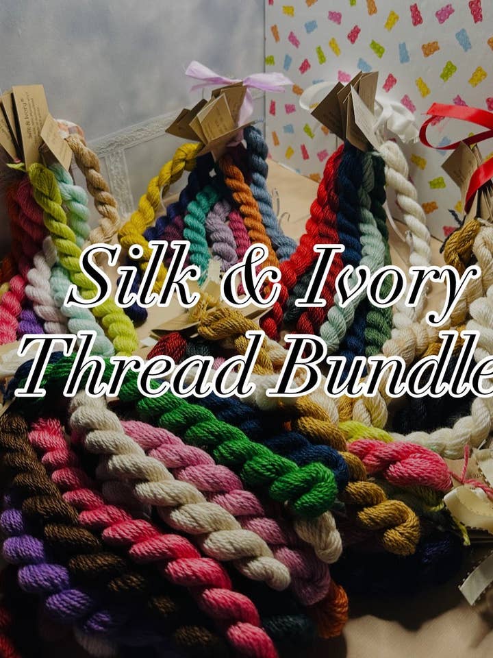 Silk & Ivory Thread Bundle for wholesale by Bookshelf Anatomy, LLC