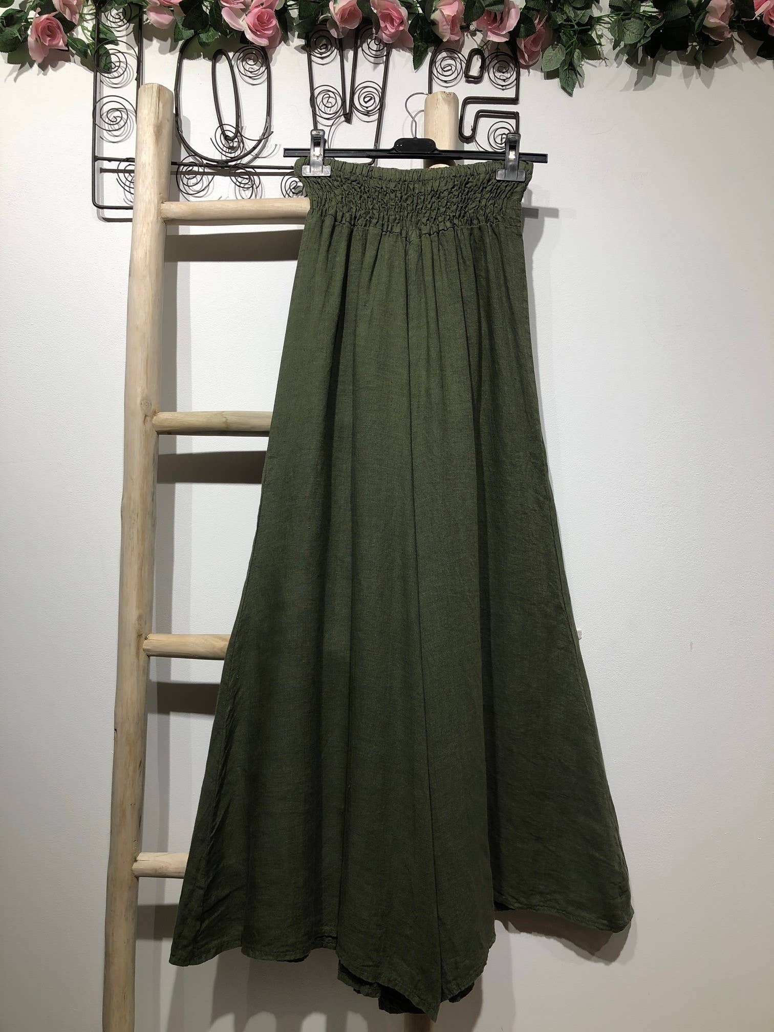 la maison des fibres naturelles - Wholesale Pants - Women's - Flared linen trousers 66031 100%LINEN64