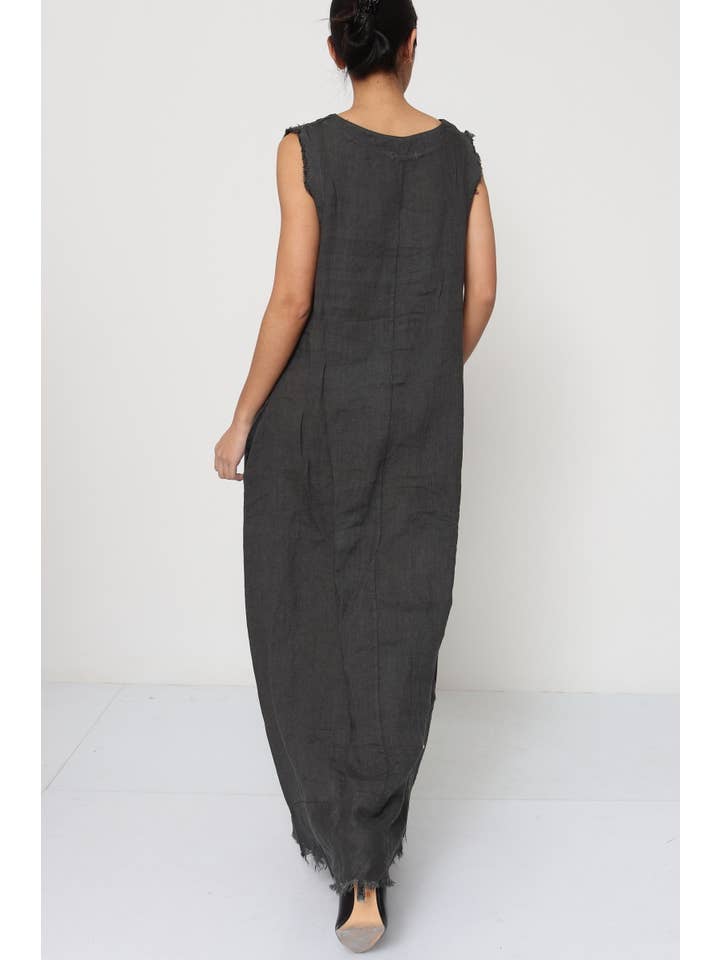LÉA & LUC – Großhandel Kleid – Damen – Ärmellose lange Kleider aus 100% Leinen REF.4318
