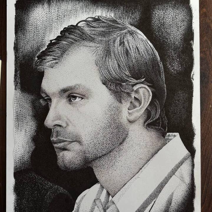 Jeffrey Dahmer Art Print True Crime Serial Killer Wall Hanging Home Decor for wholesale by Witchcrafted in MI