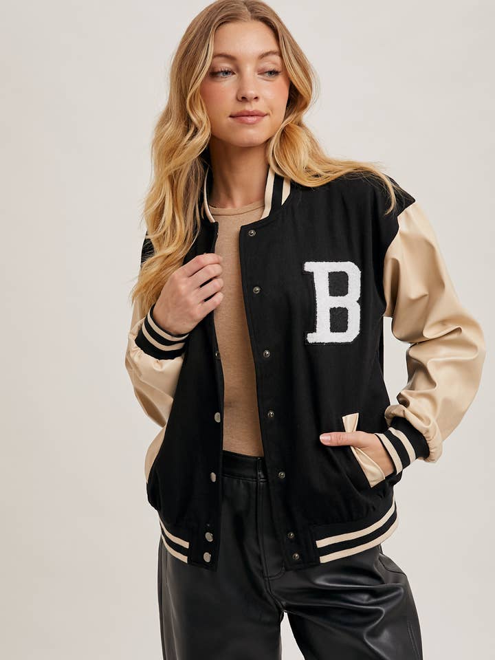 Bluivy - Wholesale Varsity/Baseball Jacket - Women's - COLOR BLOCK VARSITY JACKET4