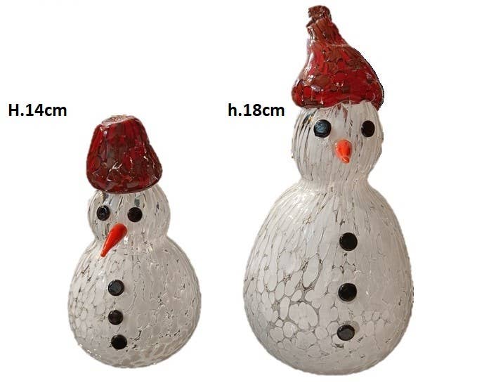 Alice Sturzinger LLC - Vente Décoration de Noël - Figurine Bonhomme de Neige en Verre de Murano Deux Tailles PRIX SOLDÉ0