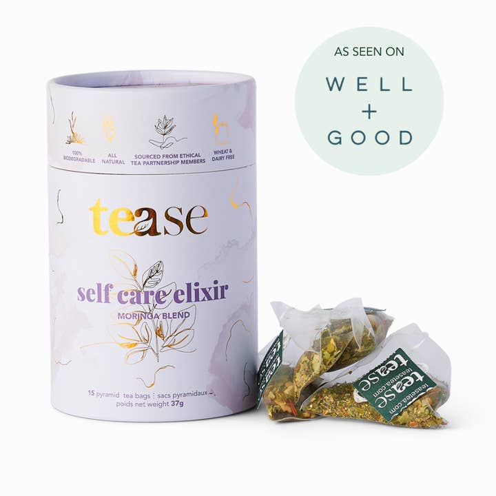 Self Care Elixir Moringa Adaptogenic Superfood Tea Blend for wholesale by Tease | Wellness Tea Blends + Accessories